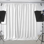 Joydeco White Photography Backdrop Curtains, White Backdrop Drapes for Wedding Decorations, Wrinkle Free Polyester 5ft x 7ft Fabric Drape 2 Panels with Rod Pockets
