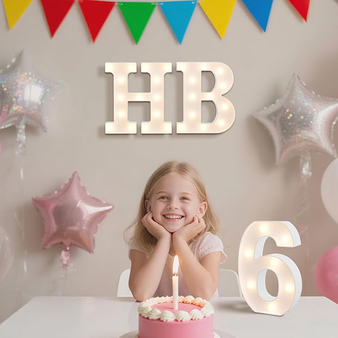 LED Marquee Light Up Numbers Sign - Lighted Birthday Numbers Sign for Birthday Party Decoration, Bar Wall, Home, Table Room, Wedding and Christmas Decorations, Number 1