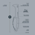 Woodland Tools Super Duty Brush Axe – 9 Inch Curved Blade with Triple Pinned Full Tang, Long Handle, Batoning Spine, and Ballistic Nylon Sheath – Manual Tool for Brush Clearing and Trail Work