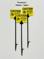 Great Lakes Marking Products Lawn Treatment Application Stakes & MASSACHUSETTS Signs (Premium Style Stakes / 500 pc. Pack), Black, Yellow, White