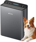 Afloia Air Purifier for Home Large Room Bedroom Up to 2000Ft² with PM2.5 Air Quality Monitor Smart Auto Mode, Washable Pre Filter Cleaner for Pet, Grey