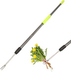 Weed Puller Tool, 48" Long Handle Weeder Puller Tool with Soft Foam Grip, Upgrade V-Shaped Forks Weed Remover Tool for Easy Weed Removal & Deeper Root Digging Gardening Hand Tools
