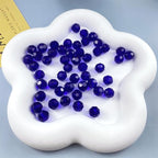 400 PCS 4mm Crystal Glass Beads Round Multiple Faceted Loose Spacer Glass Beads for DIY Handcrafte Bracelet Necklace Earring Jewelry Making(Sapphire)