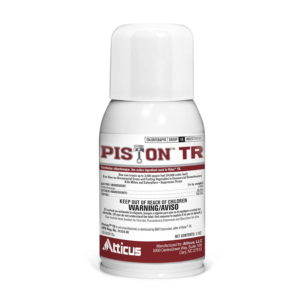 Atticus Piston TR Greenhouse Fogger (2oz Can) - (Compare to Pylon) - Total Release Chlorfenapyr Insecticide/Miticide - Controls Mites, Thrips, Caterpillars, and Adult Fungus Gnats