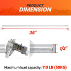 AR-PRO (2-Pack) 1/2”x 36” Zinc Plated Steel Rods Designed for Use as an Axle Shaft on Hand Trucks Dollies Wagons 4005BC Wheelbarrows