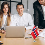 Norway Flag Norwegian Flags, Small Mini Norwegian Desk Flag, Used for Table Office Classroom Home Patriotic Events Decorations