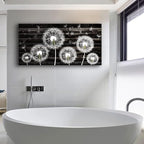 Canvas Wall Art For Bedroom Large Size Wall Decor For Living Room Fashion Wall Decorations For Kitchen Abstract Paintings Office Decor White Dandelion Flowers Pictures Artwork Posters Home Decoration