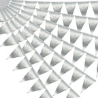 40M/130FT Silver Triangle Pennant Banner Flag Metallic Fabric Bunting Garland for Christmas Graduation Wedding Engagement Anniversary Bachelorette Birthday Bridal Shower Valentines Hen Party Supplies