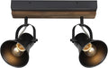 SEEBLEN 2-Light Track Light Fixtures, Adjustable Ceiling/Wall Mount, Industrial Black Kitchen Track Lighting for Living Room, Dining Room, Hallway, Bathroom