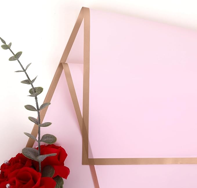 NESCCI 20 Sheets Pastel Pink Floral Bouquet Wrapping Paper - Waterproof, 22.8x22.8 inches, Perfect for Wedding, Birthday, Valentine's Day & More