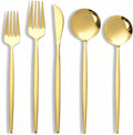 NOCCUR 20-Piece Gold Silverware Set for 4 - Stainless Steel Gold Flatware Set Include Knives, Spoons and Forks - Mirror Polished for Home/Party/Thanksgiving