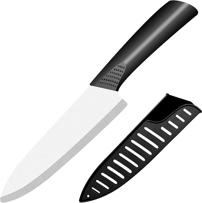 Ceramic Knife - 7 inch Chef's Knife - Light, Precise, Sharp Ceramic Kitchen Knife with Sheath Cover
