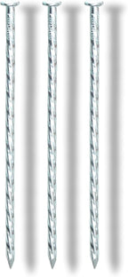 6-Inch Landscape Stakes Spiral Galvanized Landscape Spikes for Weed Barrier, Carpentry, Tent (100)