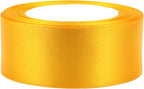 Yellow Solid Satin Ribbon 1-1/2 Inch 25 Yards Solid Polyester Fabric Ribbon for Gift Wrapping Wedding Christmas Baby Shower Birthday Party Decoration Handmade Immortal Flower Craft
