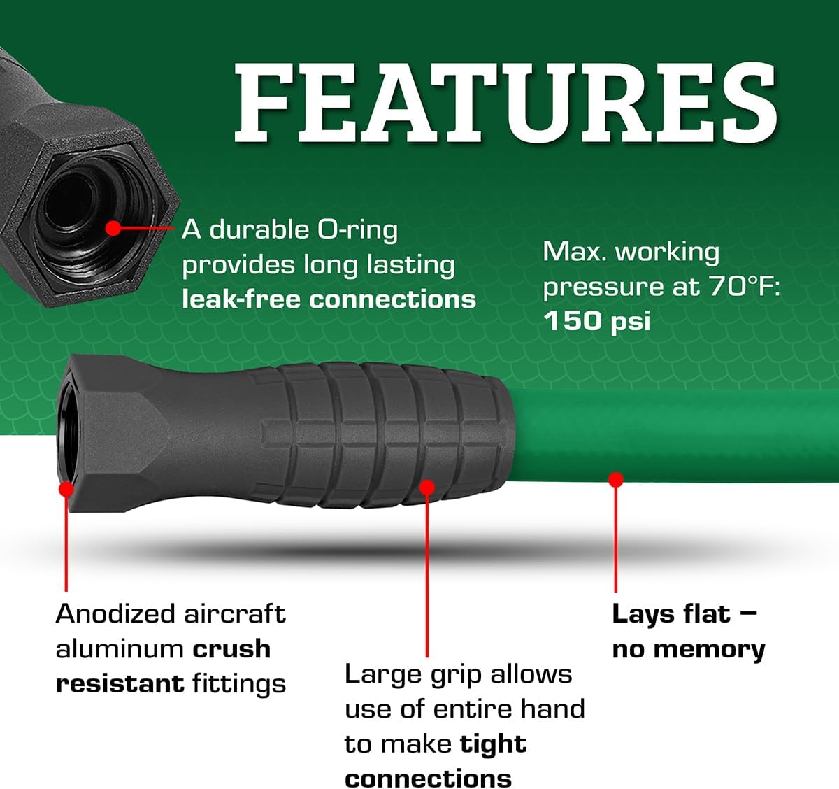 Flexzilla Colors SwivelGrip Garden Hose 5/8 in. x 25 ft., Lightweight All-Weather Water Hose, Durable and Flexible, Leak-Free Connections, Forest Green