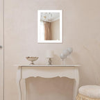 BOMINICA Rectangular Wall Mirror Framed Decorative Mirror 12” x 16” for Bathroom, Living Room, Vanity, White