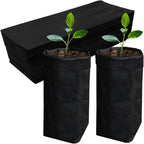 Belit 100 Pcs 10.2" H Deep Nursery Grow Bags, Non-Woven Plants Pots Container for Starting Rooted Plants Vegetable, Flower, Seedling Tree, Black
