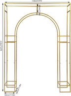 Wedding Arch Backdrop Stand, Gold Double Square Arch Backdrop Stand for Ceremony, 7.87ft Tall Metal Open Balloon Arches Garden Arbor Frame for Photo Background Decoration