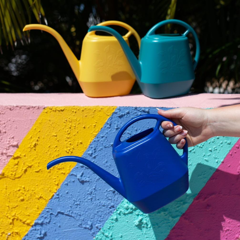 Bloem Aqua Rite Watering Can: 56 Oz - Classic Blue - Large Capacity, Extra Long Spout, Durable Plastic, One Piece Construction, for Indoor & Outdoor Use, Gardening