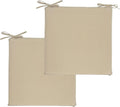 Outdoor Seat Cushions, Water-Resistant Stain-Resistant Weather Resistant Outdoor Chair Cushions Square Corner Patio Chair Cushions Set of 2, 18.5"x18.5"x2.7",Beige