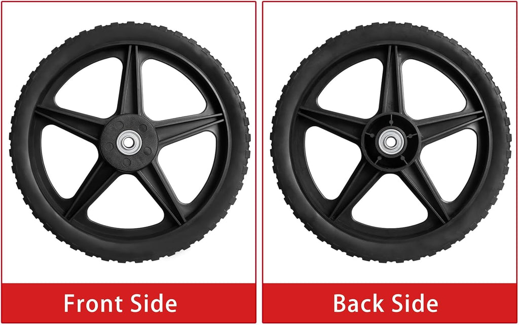 Parts Camp 16" Lawn Mower Wheels 16 x 1.75'' Spoked Plastic Wheel and Tire For Garden cart/Pressure Washer/Generator/Wheelbarrow/Trolley/Dolly Wheel/Push Mowers/Hand truck tires(Set of 2)