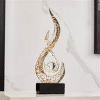 AWNR Abstract Art Deco Decor Statues for Home,Shelves,Table,Living Room, Dining Room,Modern Sculpture Decoraciones of Homes for Sale (Transparent Gold)