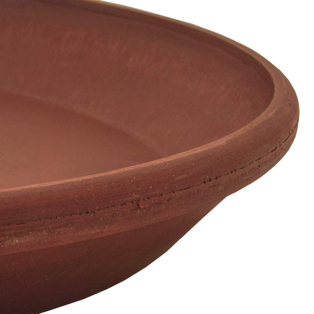 PSW Pot Collection AP35TC 14-inch Plastic/Stone/Wood Composite Plant Saucer Drip Tray – No Drainage Hole (Drillable), Indoor/Outer Water Tray, Terra Cotta Color