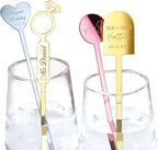20Pcs Personalized Acrylic Stir Sticks,Custom Cocktail Swizzle Sticks Bar Drinks Mixing Rod for Coffee Whiskey Beverage,Perfect for Wedding,Birthday,Bachelorette,Bridal or Baby Shower,Corporate Event