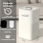 Small Air Purifier and Diffuser 2 in 1 for Office Bedroom Home, Desktop Air Purifier with HEPA Filter for Odor, Dust, Pets, Super Quiet Powered by USB No Adapter (2 in 1 White)