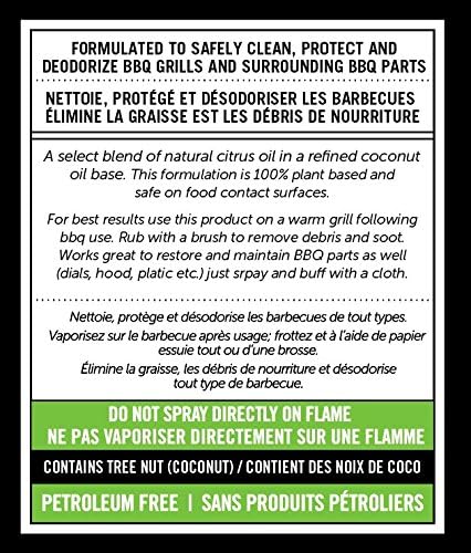 CARON & DOUCET - BBQ Grill Cleaner Oil | 100% Plant-Based & Vegan | Best for Cleaning Barbeque Grills & Grates | Use with Wooden Scrapers, Brushes, Accessories & Tools | Great Gift for Dad! (2X 8oz)