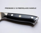 KANKA Grill 5" Damascus Steel Utility Knife - Professional 67 Layers, Hammered Finish, G10 Fiberglass Handle, Razor Sharp Kitchen Blade for Cooking, BBQ, Meat, Veggies & Slicing - Black