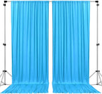 AK TRADING CO. 10 feet x 10 feet Polyester Backdrop Drapes Curtains Panels with Rod Pockets - Wedding Ceremony Party Home Window Decorations - Turquoise