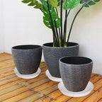 2 Pack of 17 inch Plant Saucer, 2.3" Depth Tray, Large Deep Garden Plastic Flower Planter Plant Trays for Indoors Outdoor Bath Bath (17", Creamy White)