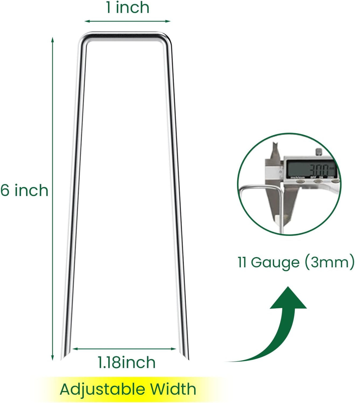 6 Inches Landscape Staples Galvanized Steel Garden Stakes Securing Pegs for Securing Weed Fabric Landscape Fabric Netting Ground Sheets and Fleece, Heavy Duty Metal Tent Stakes (200, Silver)