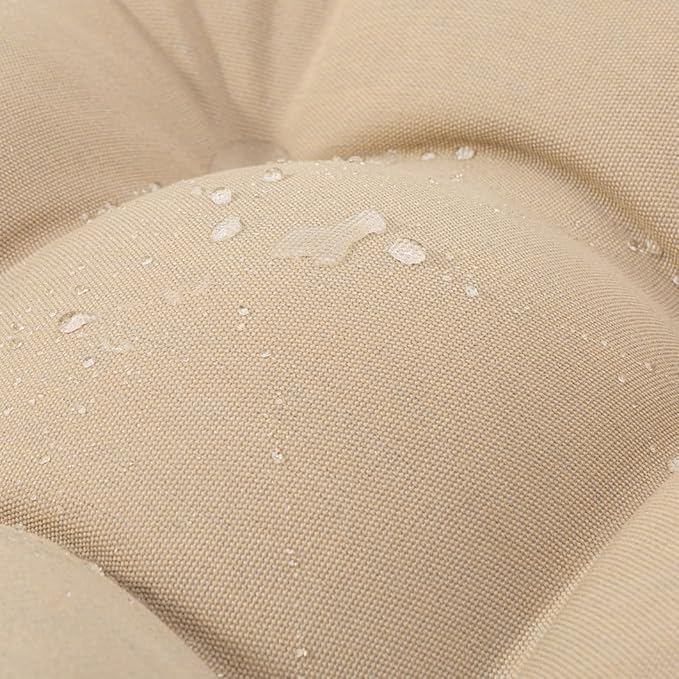 QILLOWAY Outdoor Chair Cushion for Patio Furniture, Waterproof Patio Cushions with Ties, Fade Resistant Replacement Pads for Outdoor Rocking Chairs,Beige,Sand,Camel