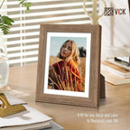 VCK 8x10 Picture Frame Set of 4 - Walnut, Gallery-Quality Wood Poster Frames, 1.1-Inch Wide Border, Polished Plexiglass, Vertical or Horizontal Wall & Tabletop Display for Photo/Art/Prints, Walnut