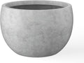 Kante 19.9" Dia Round Concrete Planter, Outdoor/Indoor Large Bowl Plant Pots with Drainage Hole and Rubber Plug for Garden Patio Balcony Home, Natural Concrete