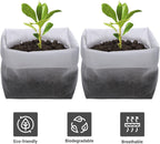 GREANER 100PCS Biodegradable Nursery Bags, 11x11.8 inches Thickened Grow Plant Bags for Vegetables, Flower Seedling Starter Containers, Indoors and Outdoors Use, Home Garden Supply