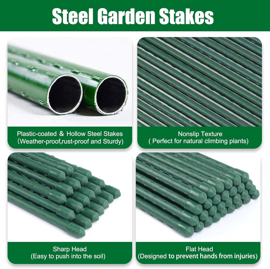Garden Stakes 36 Inches Steel Plant Stakes Tomato Stakes 3ft Pack of 25