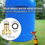 Hymnorq Rain Barrel Spigot Kit, Brass Outdoor Faucet Water Spigot for Water Barrel Bucket, Quarter Turn Ball Valve, with Bulkhead Fitting, Hose Connector Adaptor, Filter, Seal Tape