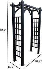 Black Modern Aluminum Garden Arbor Arch
