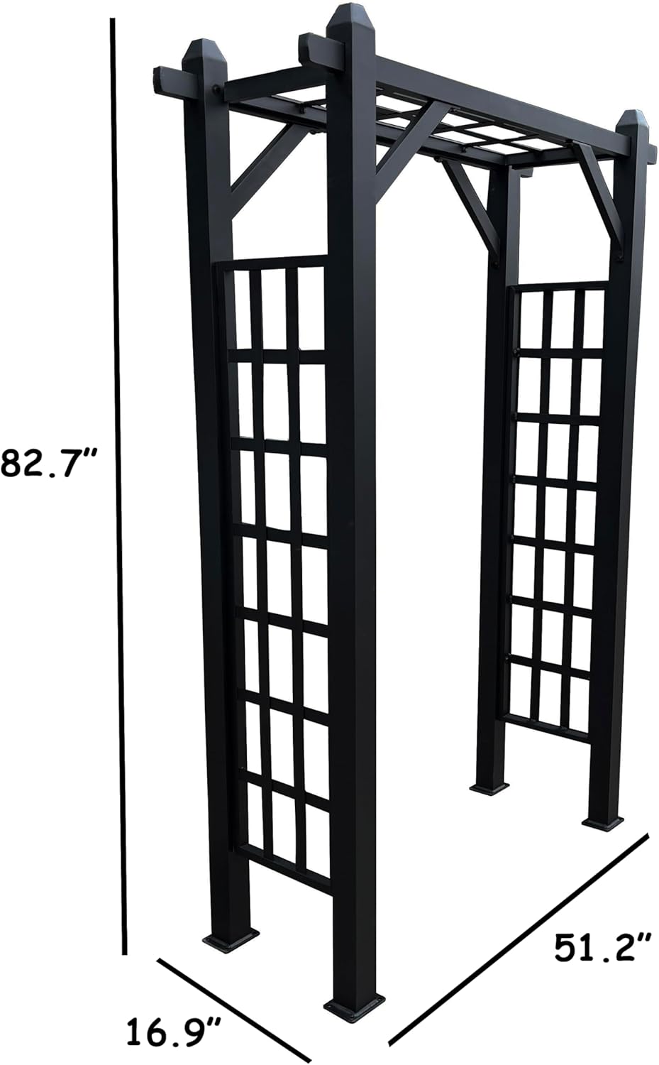 Black Modern Aluminum Garden Arbor Arch