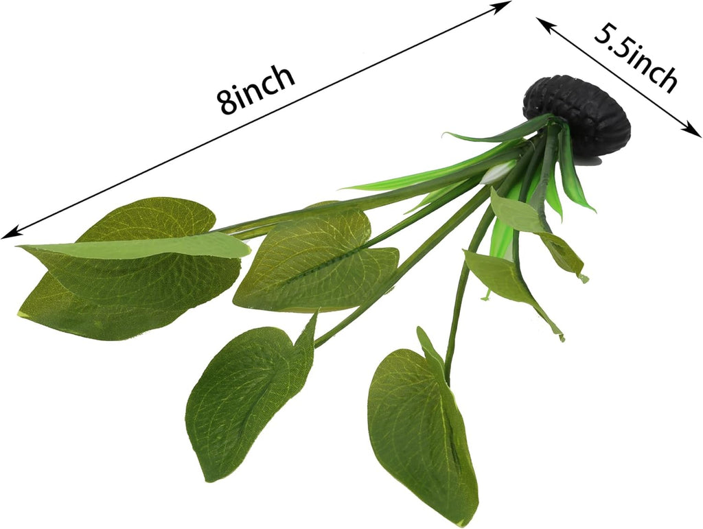 Silk Aquarium Plants for Betta Fish Tank, 2 Pcs 7.8 Inch Small Silk Aquarium Plant Aquatic Water Grass Decoration (Green, 8 Inch)
