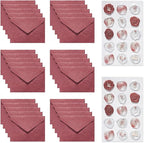 30 Pieces A6 Envelopes with 30 Seal Stickers, 6.32 x 4.45 inch Envelopes for 4 x 6 Wedding Invitation Cards, Greeting Cards, Graduation, Birthday Party Invitations, Red.