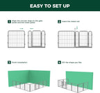 FXW Garden Fence Outdoor for The Yard – 24in(H) x 15.2ft(L) Heavy Duty Metal Animal Barrier for Dog and Rabbit, Decorative Dog Fence, 8 Panels, Silver