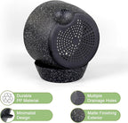 12/10/9 inch Large Self Watering Pots, Planter, Plant Pots with Mesh Drainage Holes for Indoor Outdoor Garden Plants, Plastic Flower Pots with Removable Deep Reservoir, Speckled Black