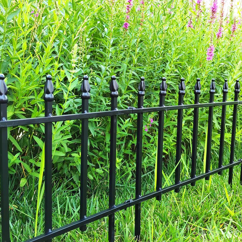 Thealyn 18"H x 22"W Decorative Metal Garden Border Fence, 5 Panels, 9.17Ft
