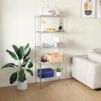 5 Tier Layer Rack Metal Shelf Commercial Storage Shelves for Storage Heavy Duty Metal Storage Shelves Durable and Versatile Storage Solution for Restaurant Garage Pantry Bathroom Office Kitchen