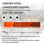 STIRLINGEAR Cor-Ten Steel Landscape Edging, 6-Pack (20 ft Total) – 8" Rustic Metal Garden Border