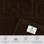 DAN RIVER Greek Bath Mat - Brown, 100% Ring Spun Cotton, Pack of 2, 20x32 inches, 800 GSM, Non-Slip, Absorbent, Quick Drying, Machine Washable Bathroom Floor Mats for Shower, Kitchen & Bath